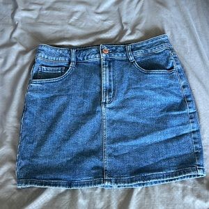 denim mini skirt